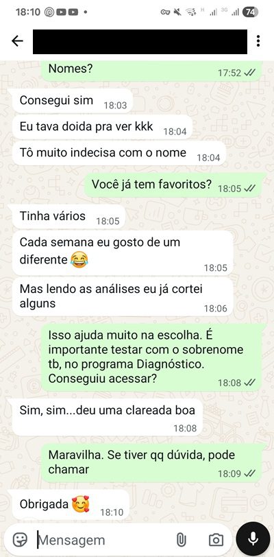 Relato de mãe sobre a análise do nome do bebê 3